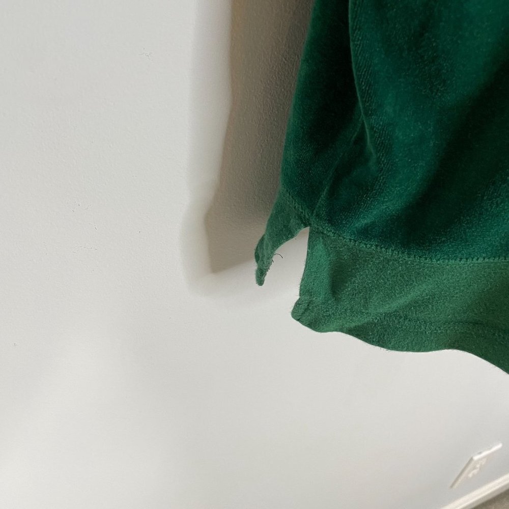 Vintage Y2K Womens VELOUR Jacket Sz LP Dark Green FULL ZIP Long Sleeve Holiday - Picture 7 of 12